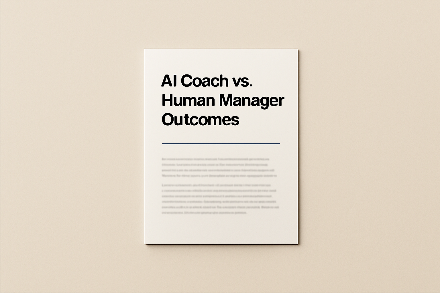 AI Coach vs. Human Manager Outcomes 2025: N=938 Study